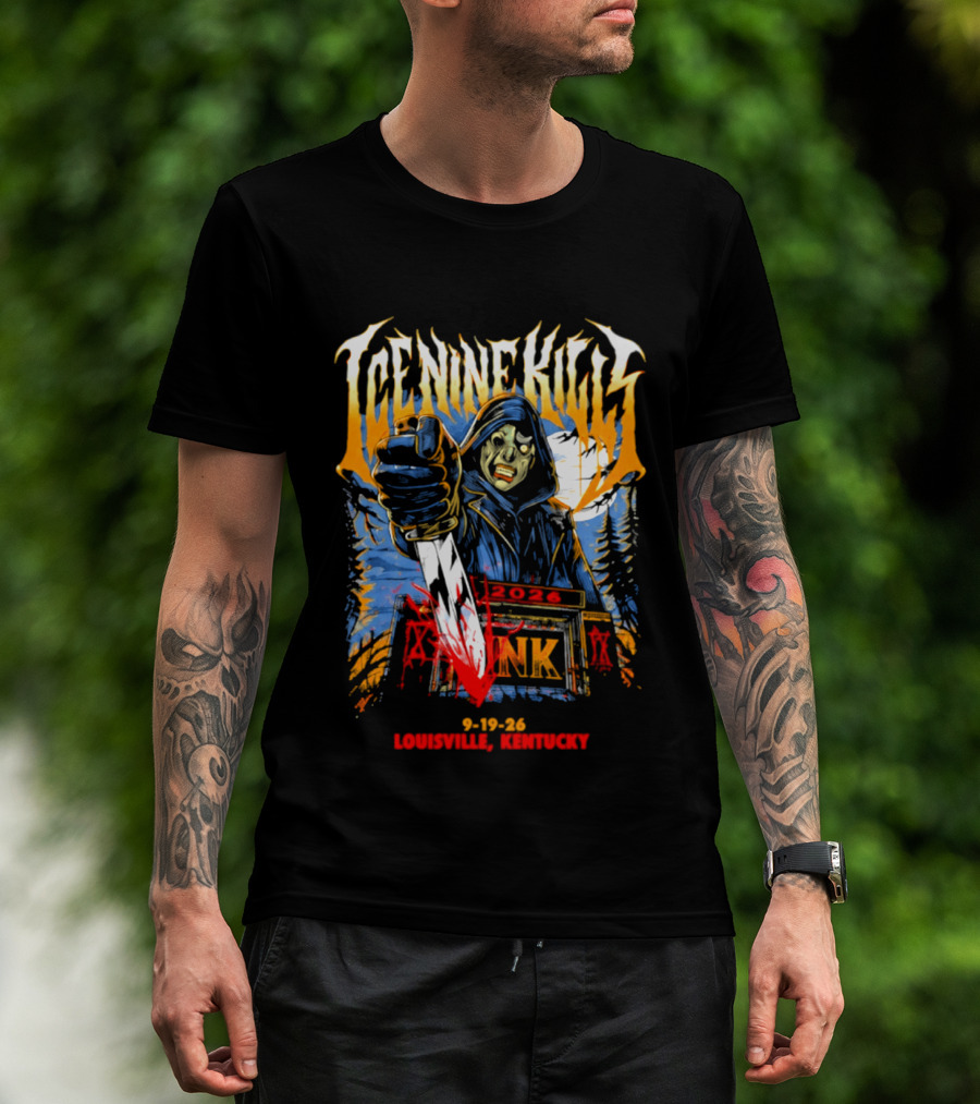 Ice Nine Kills Louisville Kentucky 2026 INK Blood Mask Tour T-Shirt