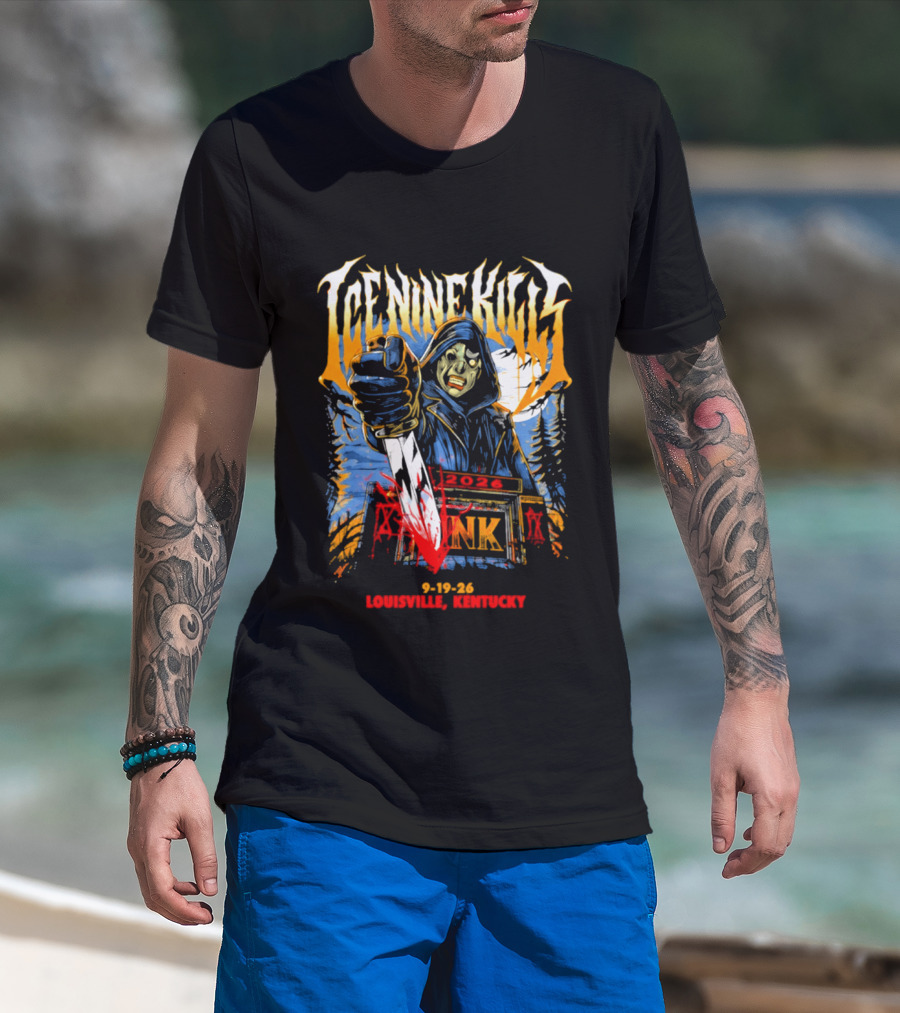 Ice Nine Kills Louisville Kentucky 2026 INK Blood Mask Tour T-Shirt