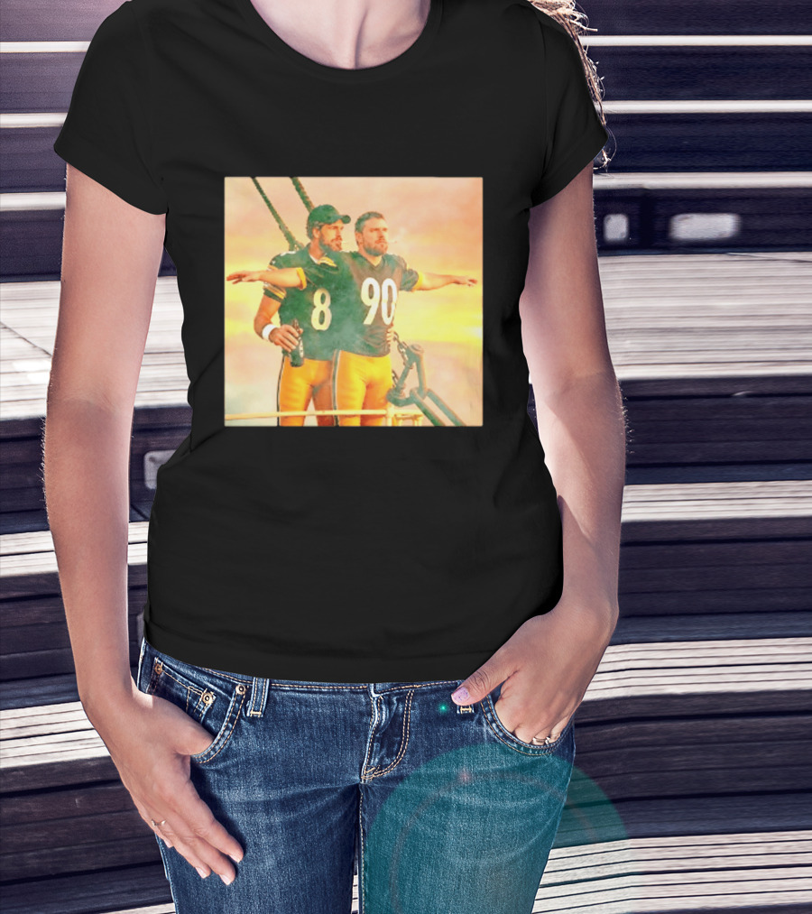 Aaron Rodgers TJ Watt Pittsburgh Steelers Titanic Crossover 8 90 T-Shirt