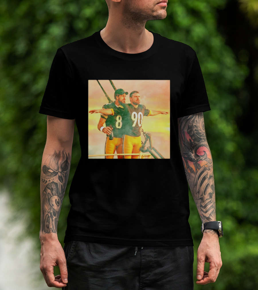 Aaron Rodgers TJ Watt Pittsburgh Steelers Titanic Crossover 8 90 T-Shirt