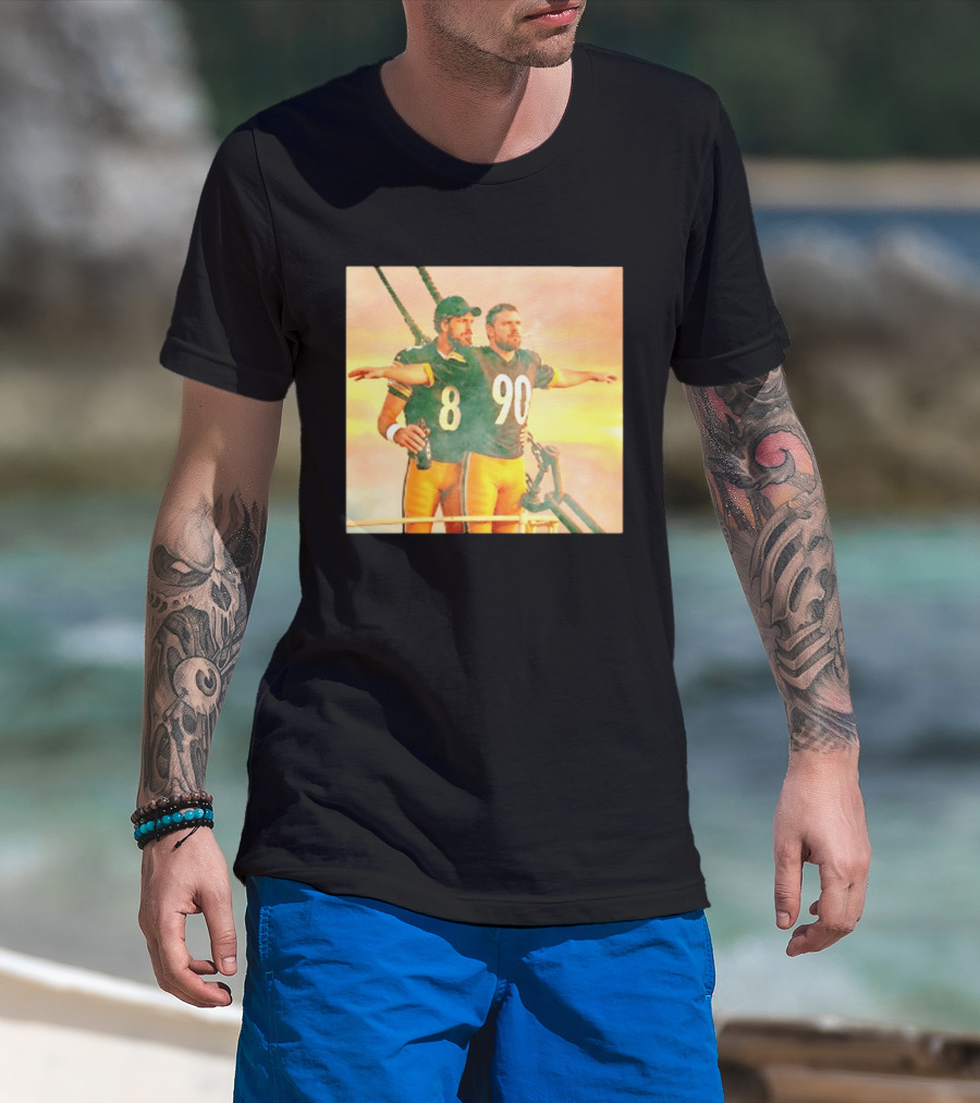 Aaron Rodgers TJ Watt Pittsburgh Steelers Titanic Crossover 8 90 T-Shirt