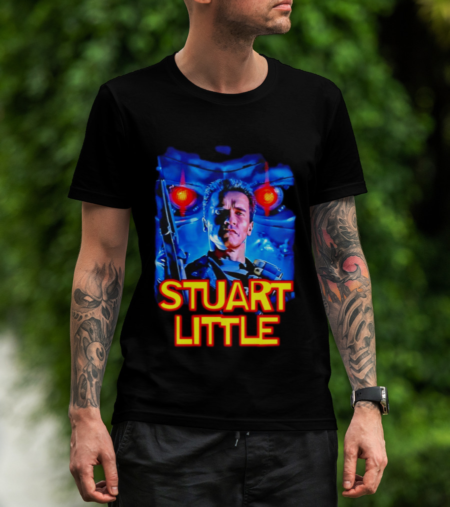 Stuart Little Arnold Schwarzenegger Parody Skynet Cyborg Fusion T-Shirt