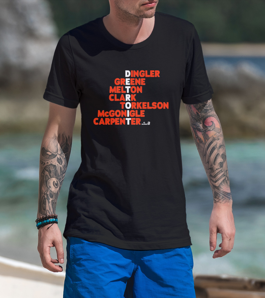Detroit Baseball Players Names Dingler Greene Melton Clark Torkelson McGonigle Carpenter 2026 T-Shirt