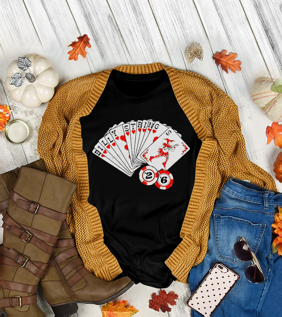 Billy Strings Fall 2026 Playing Cards Design By Miles Koldweyn With Poker Chips And Red Dragon T-Shirt