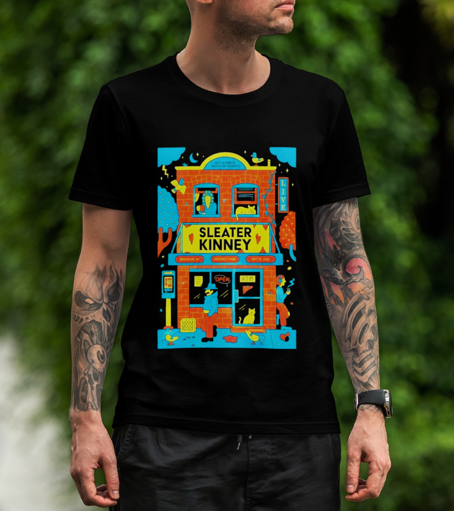 Sleater Kinney Live Brooklyn NY Prospect Park Sept 19 2026 T-Shirt