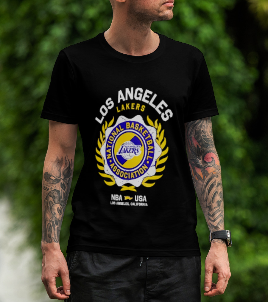 Los Angeles Lakers NBA National Basketball Association USA Crest Laurel 2026 T-Shirt
