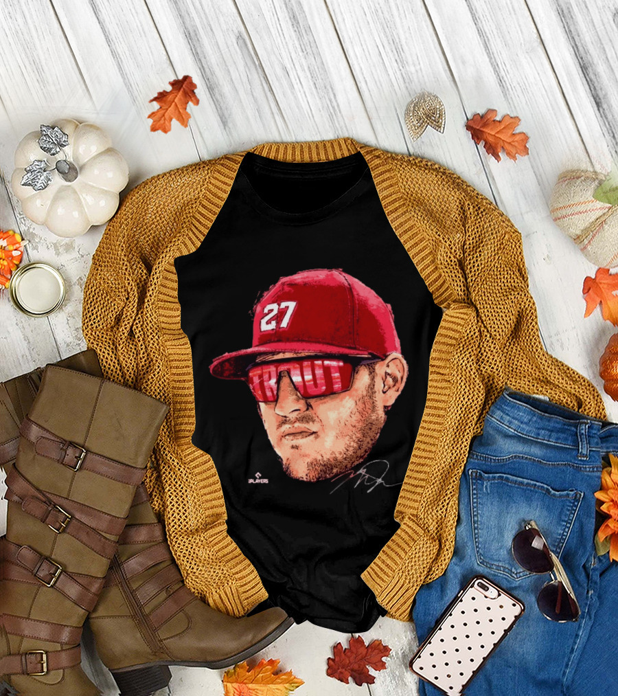 Mike Trout Los Angeles 27 Hat Reflective Sunglasses T-Shirt