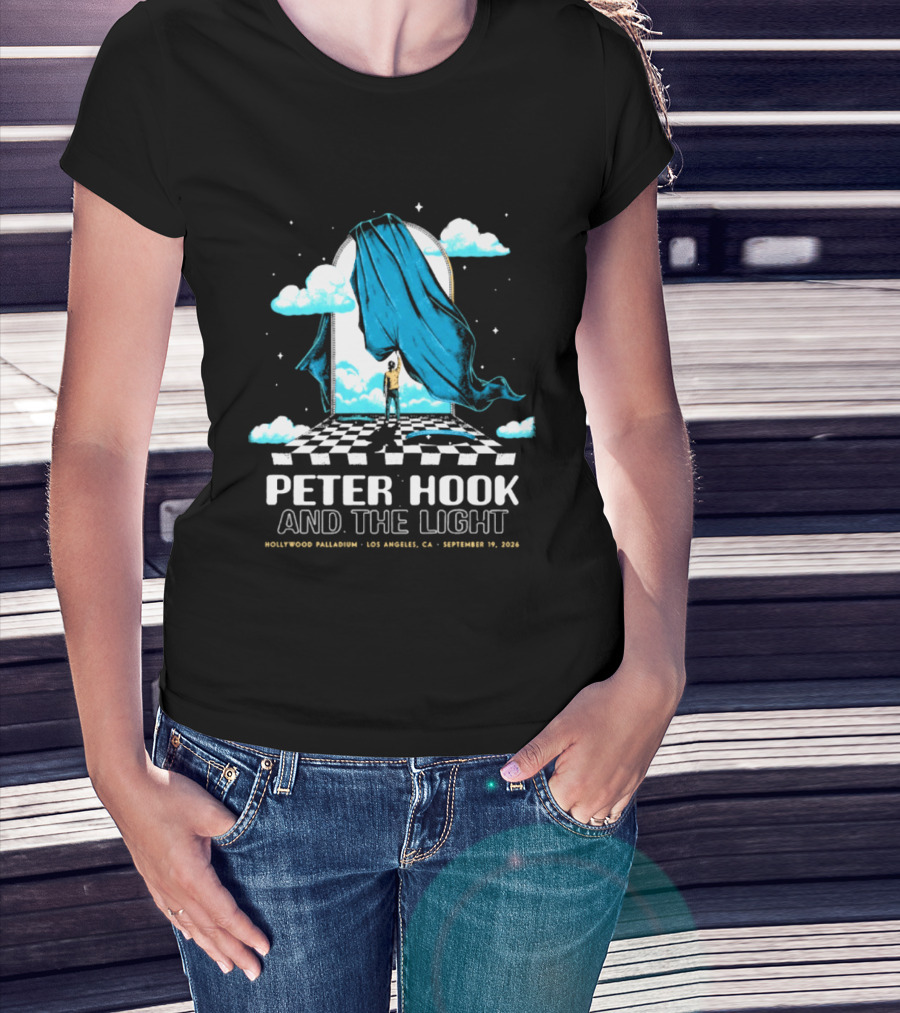 Peter Hook And The Light Hollywood Palladium Los Angeles September 2024 Checkerboard Clouds T-Shirt