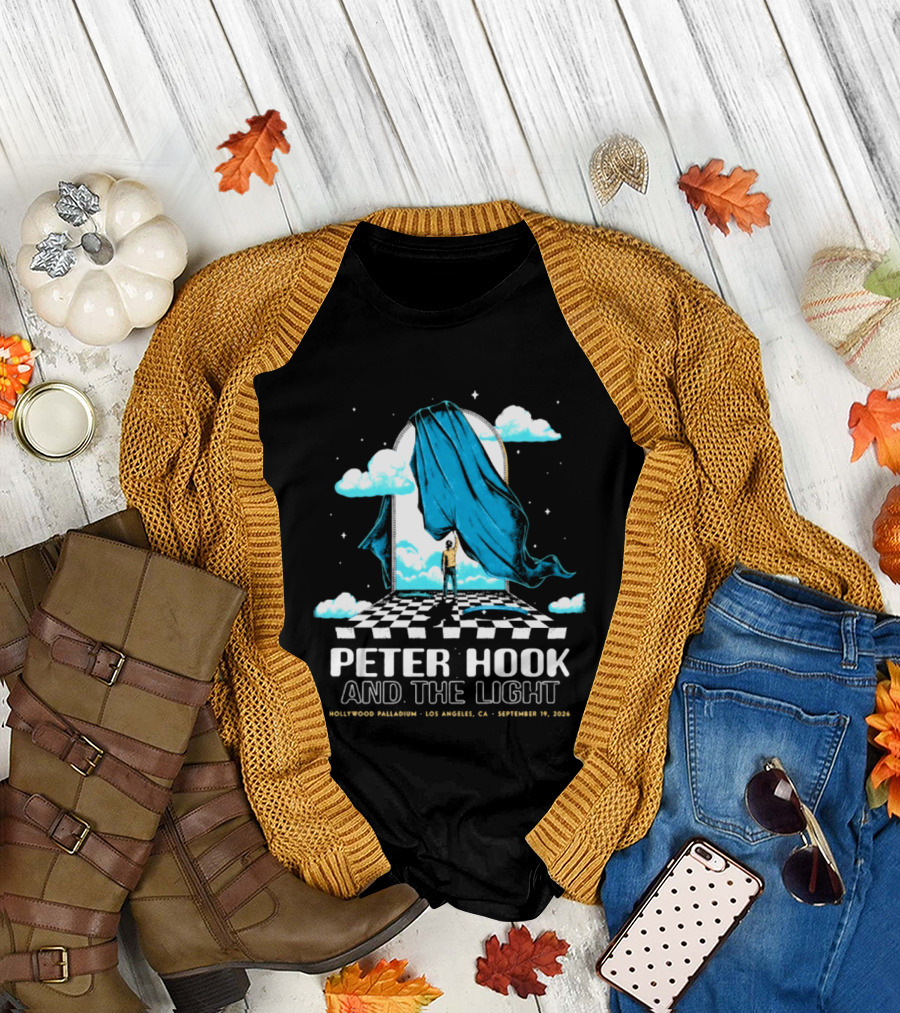 Peter Hook And The Light Hollywood Palladium Los Angeles September 2024 Checkerboard Clouds T-Shirt