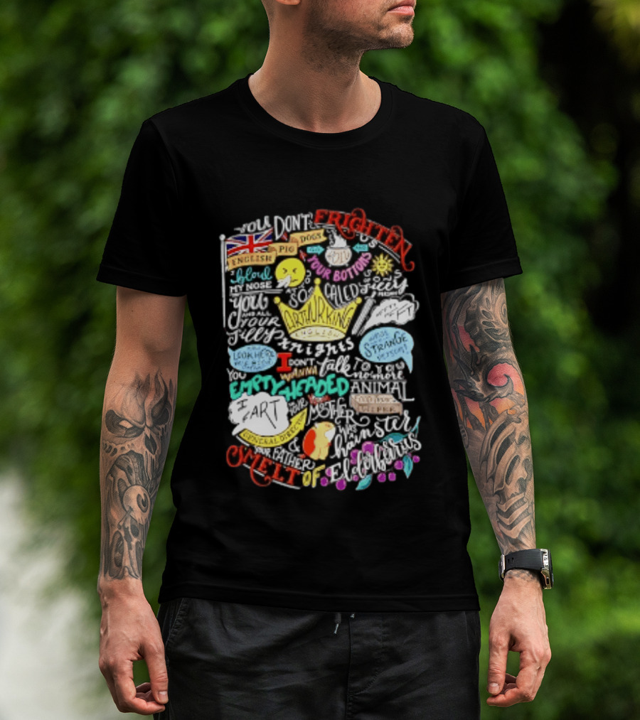 Monty Python And The Holy Grail Your Mother Was A Hamster Silly Insults And Grail Knights Quotes T-Shirt