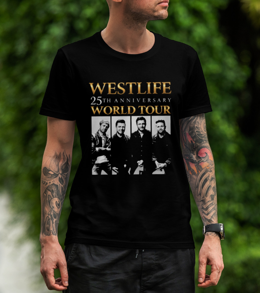 Westlife 25th Anniversary World Tour 2026 Schedule T-Shirt