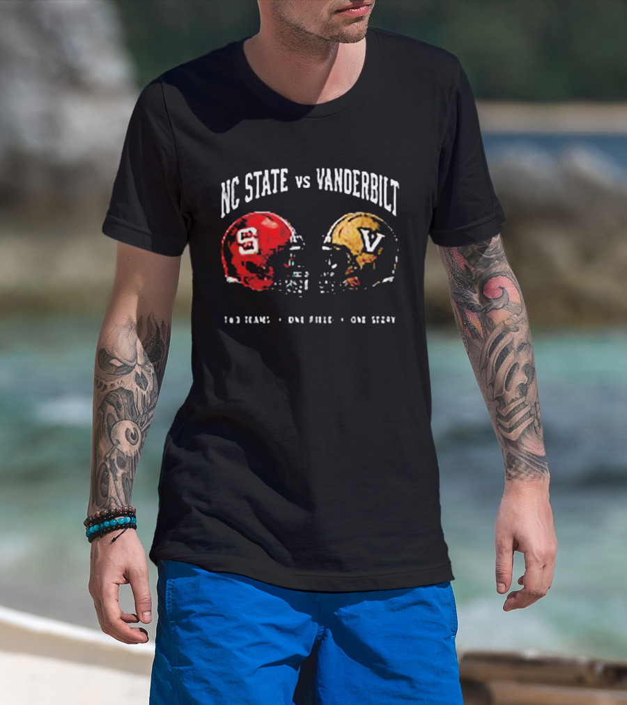 NC State Vs Vanderbilt Two Teams One Field One Story Helmets T-Shirt