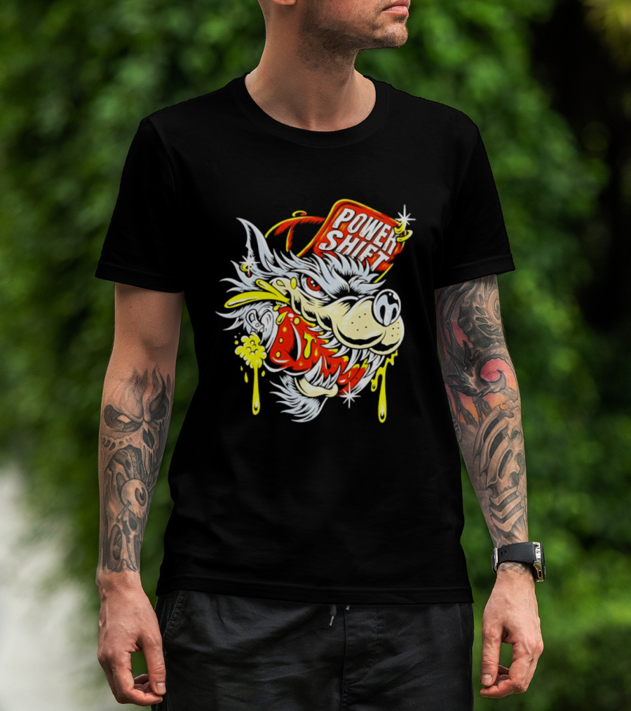 Power Shift Wolf Streetwear Urban Style Clothing T-Shirt