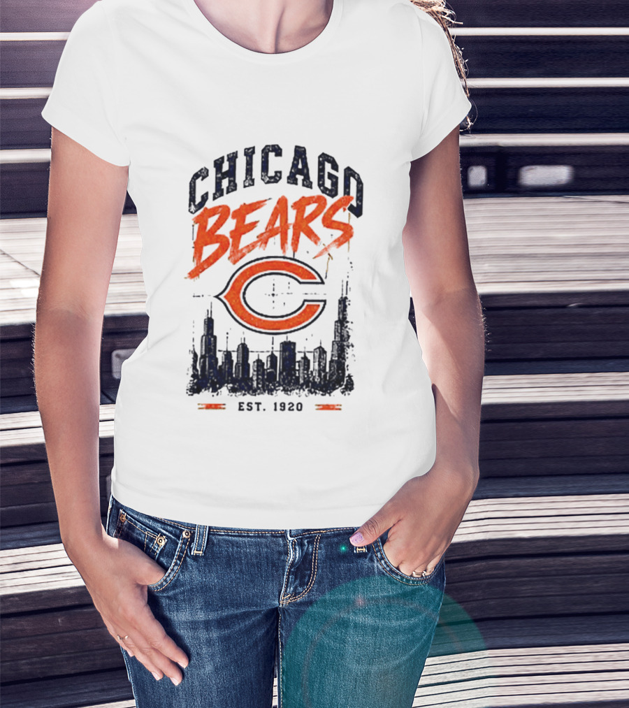 Chicago Bears Est 1920 Skyline Football City T-Shirt