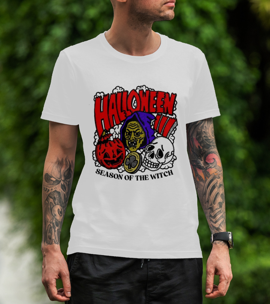 Halloween Season Of The Witch Pumpkin Skull T-Shirt