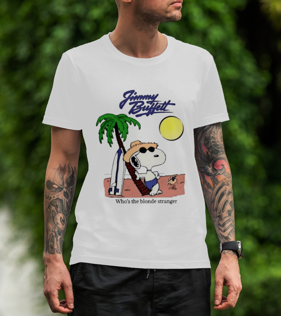 Jimmy Buffett Snoopy Who's The Blonde Stranger Surfing Palm Beach Moon T-Shirt