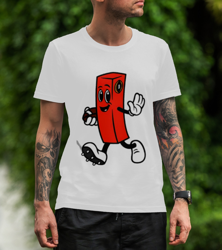 Perry Pylon Football Character With Cigar Walking T-Shirt