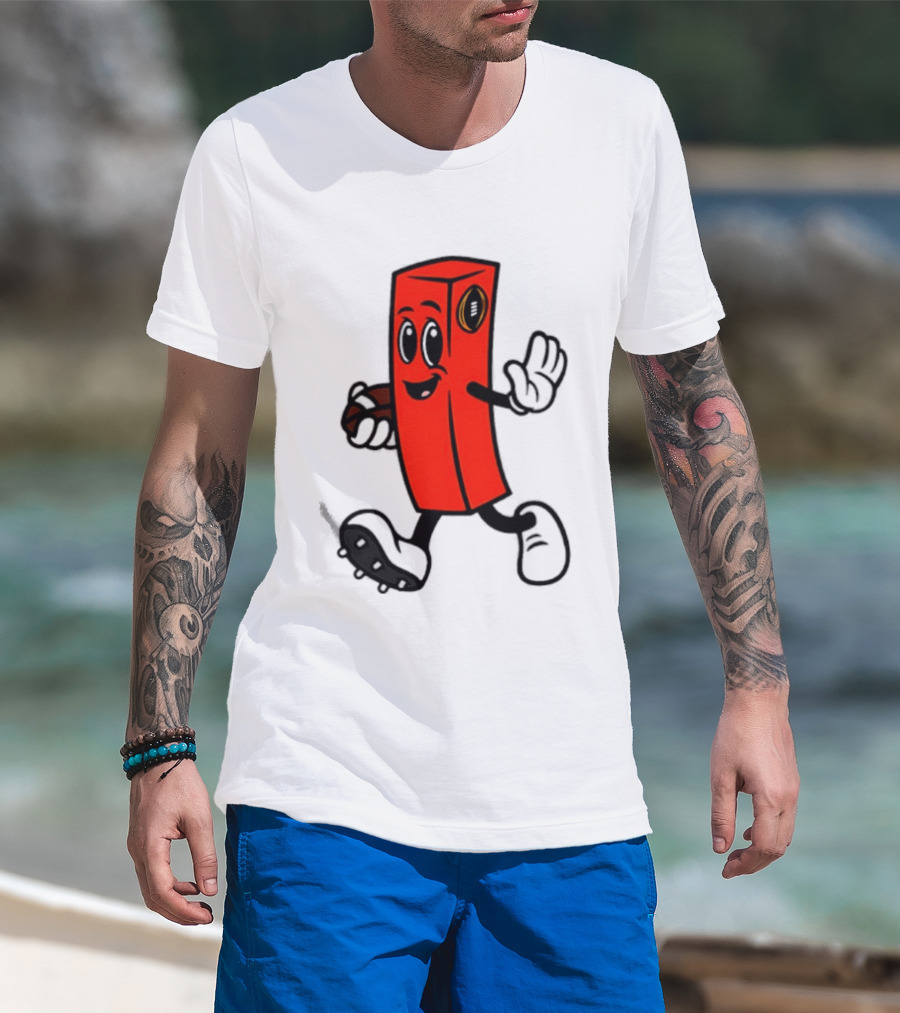 Perry Pylon Football Character With Cigar Walking T-Shirt