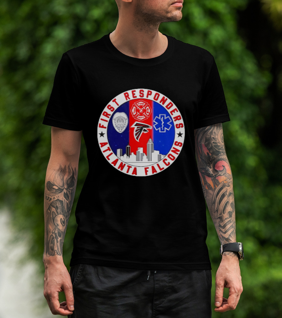 Atlanta Falcons First Responders 9.11 Never Forget Skyline T-Shirt