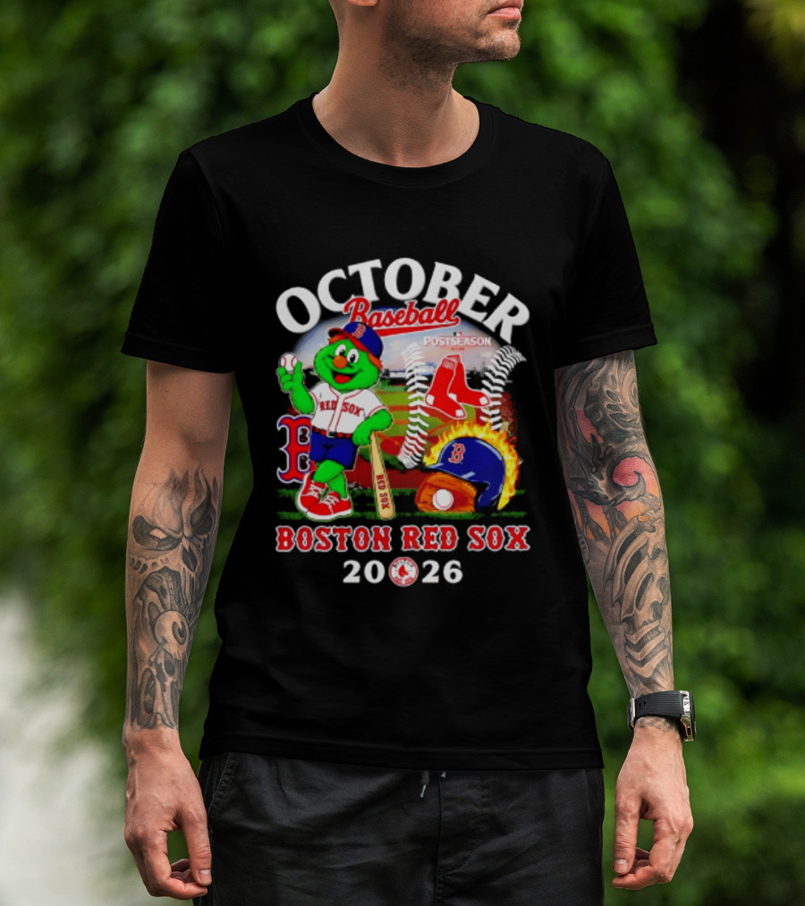 Boston Red Sox October Baseball Postseason 2026 Mascot Red Sox T-Shirt