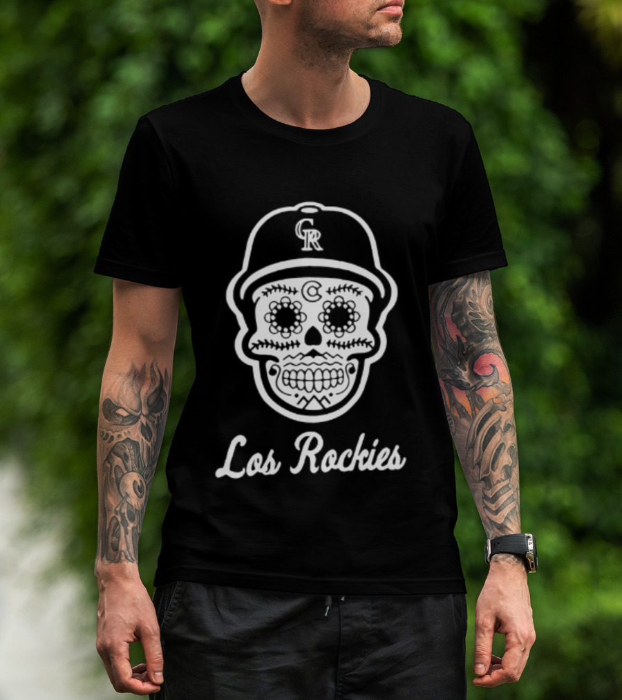 Colorado Rockies Los Rockies Skull CR Cap 2026 T-Shirt