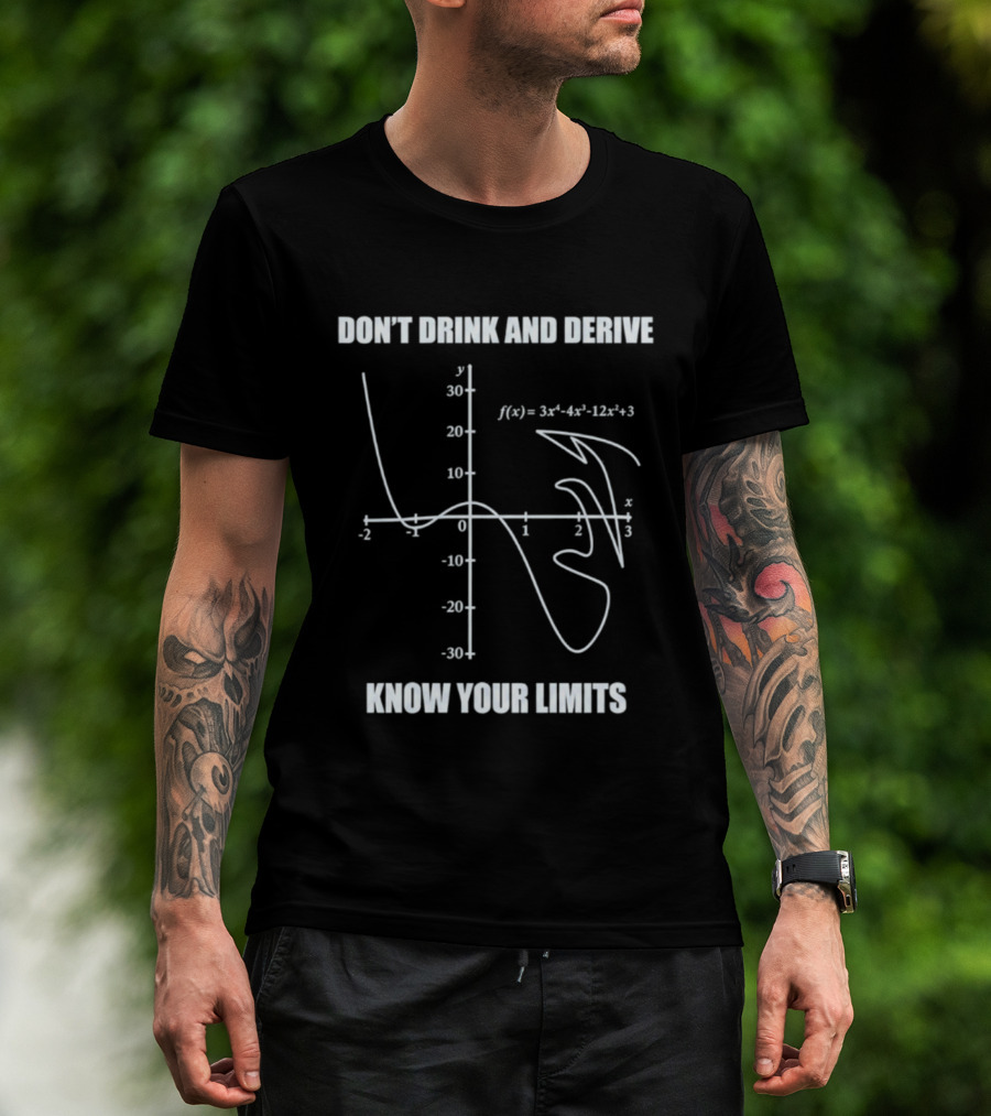 Don't Drink And Derive Math Graph Know Your Limits Equation Humor T-Shirt