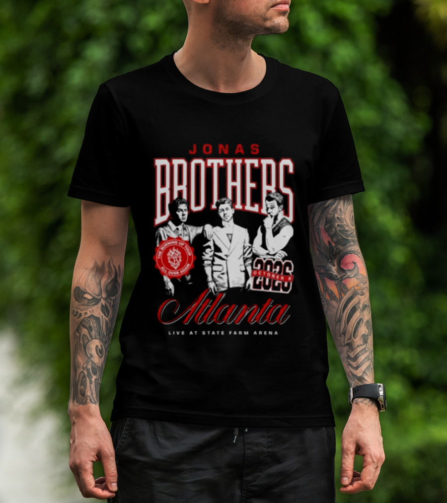 Jonas Brothers Atlanta State Farm Arena 2024 October Live Burning Up All Over Again T-Shirt