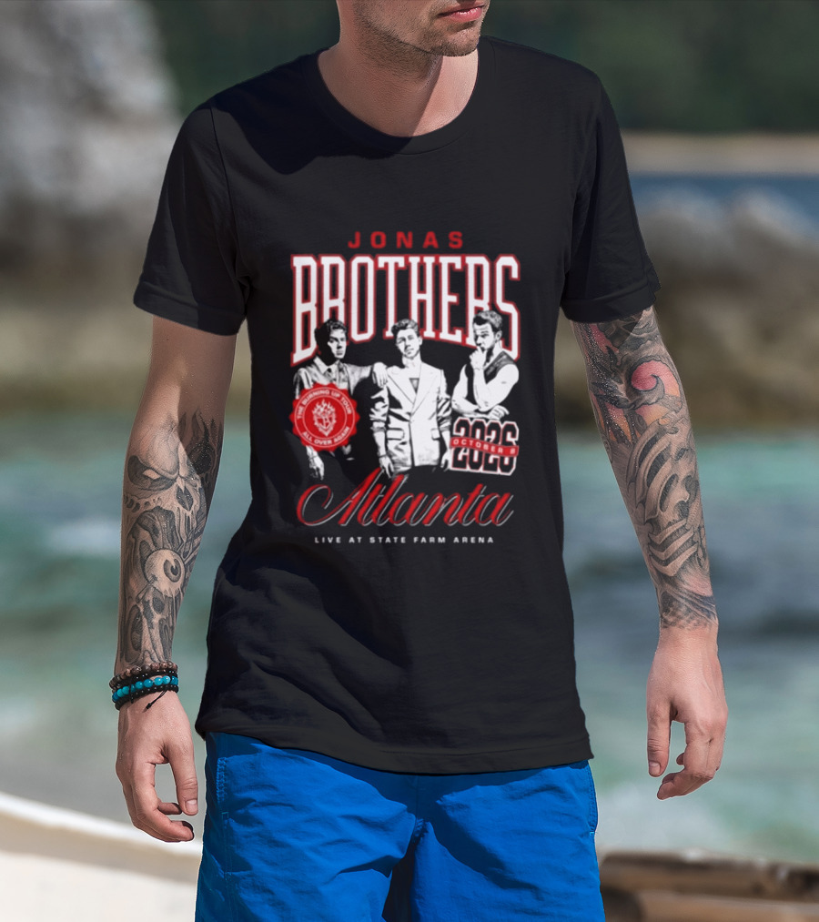 Jonas Brothers Atlanta State Farm Arena 2024 October Live Burning Up All Over Again T-Shirt