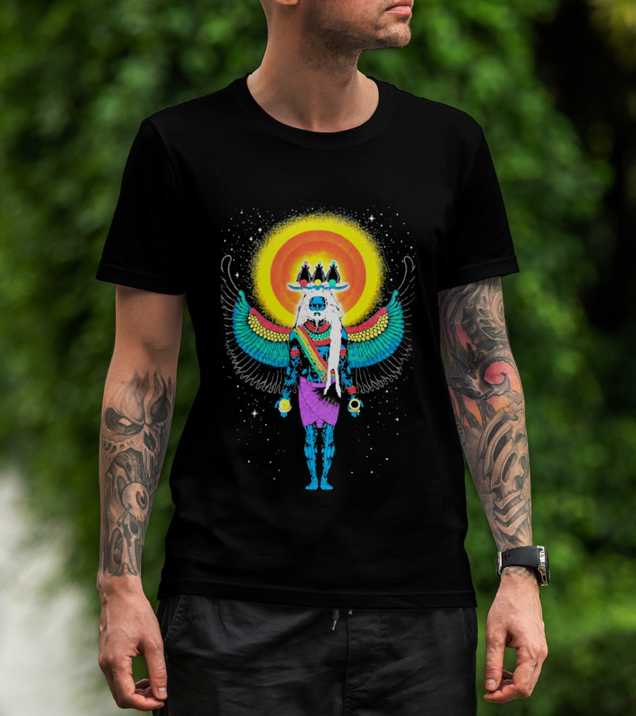 Major Lazer Swizz Beatz Psychedelic Ancient Egyptian Winged Sunburst Deity T-Shirt
