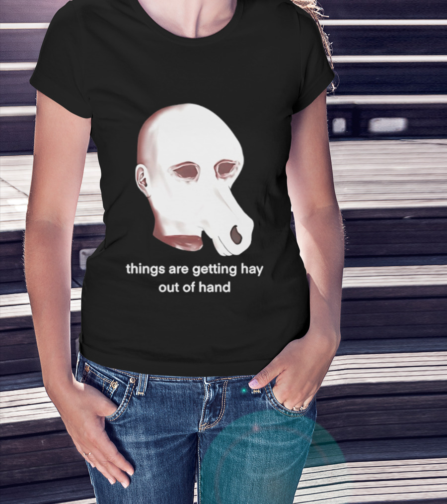 Things Are Getting Hay Out Of Hand Horse Head T-Shirt