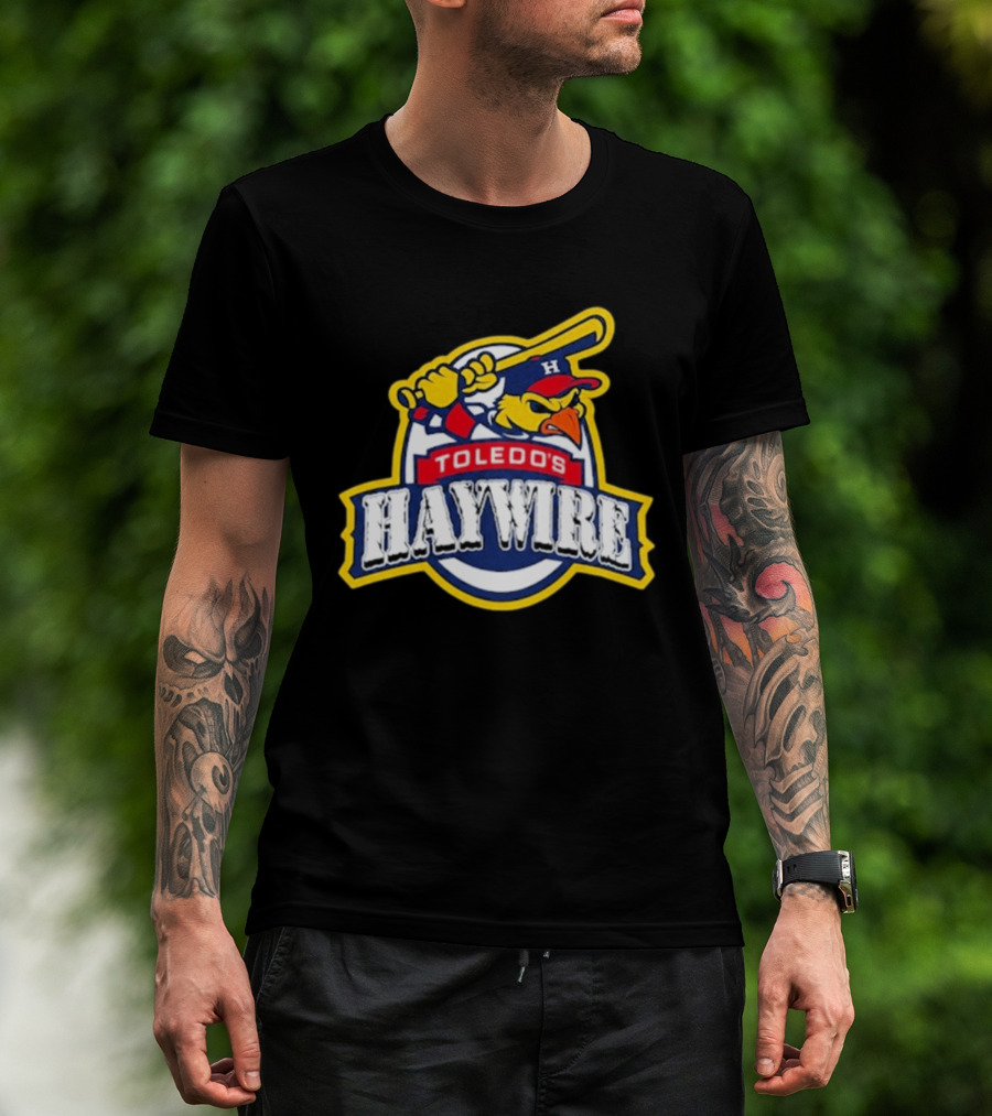 Toledo's Haywire Baseball Mascot With Bat And Cap H T-Shirt