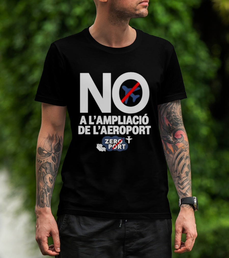 No A L'Ampliació De L'Aeroport Zero Port Avió Creuat T-Shirt