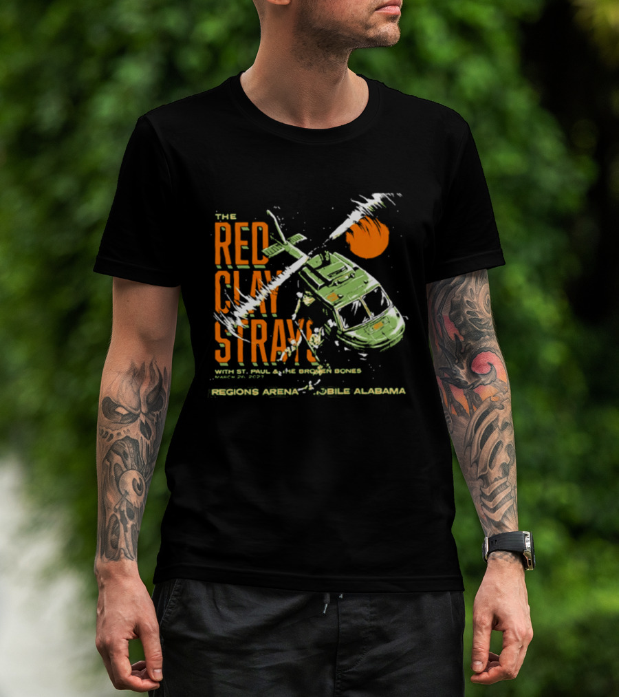 The Red Clay Strays With St. Paul & The Broken Bones Helicopter March 26 2027 Regions Arena Mobile Alabama T-Shirt
