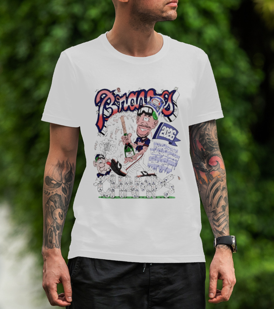 Atlanta Braves 2026 Champs National League East Caricatures Baseball T-Shirt