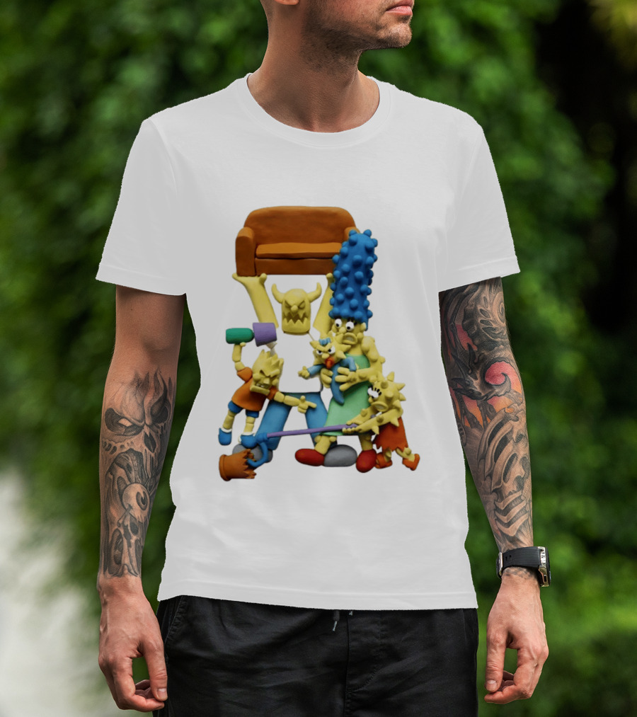 Couch Gag Sculpted Family Chaos Iconic Animation T-Shirt