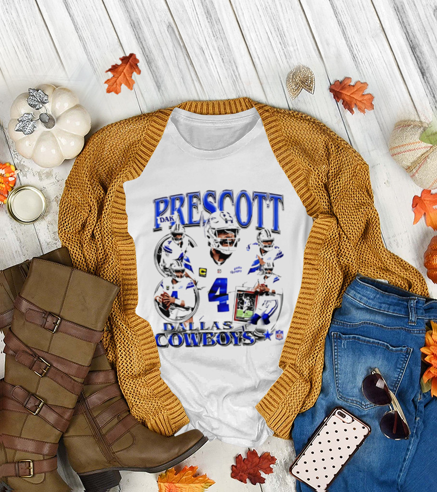 Prescott 4 Dallas Cowboys Player Collage 2026 T-Shirt