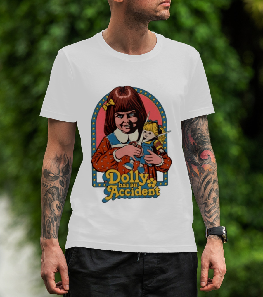 Dolly Has An Accident Creepy Doll Steven Rhodes T-Shirt