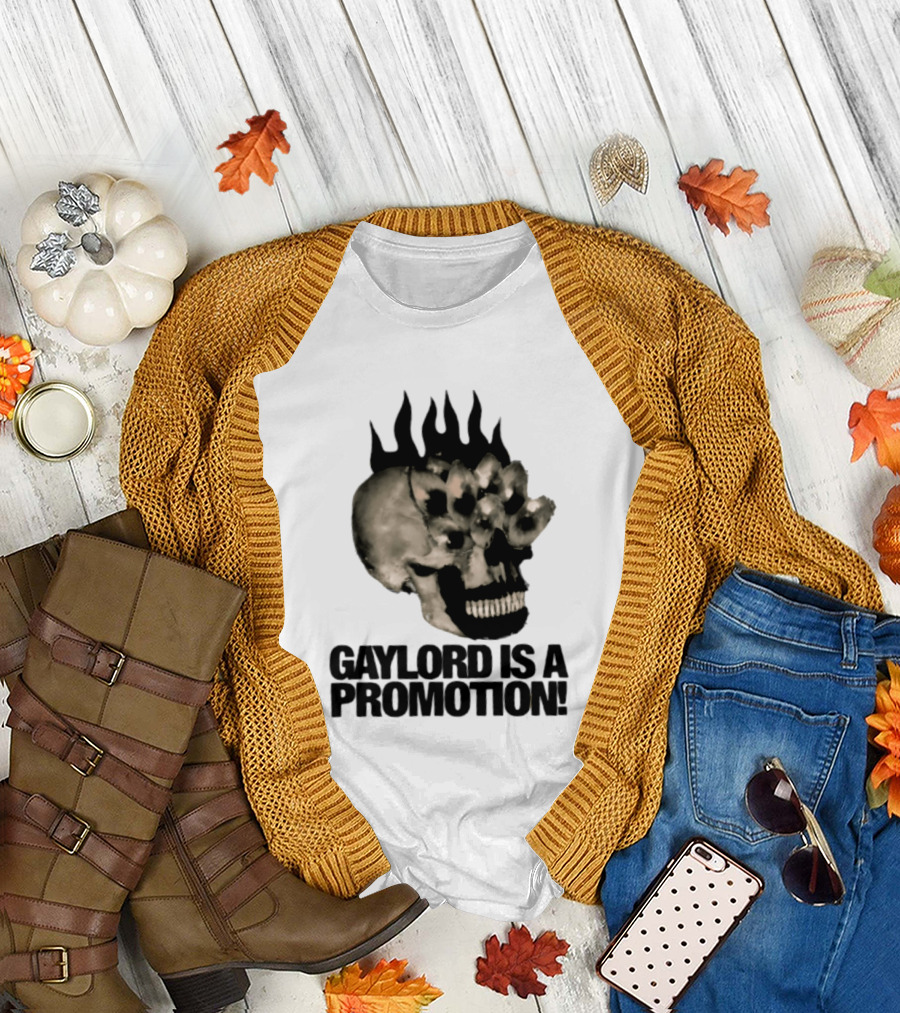 Gaylord Is A Promotion Skull Flamed Spikes Sarcastic T-Shirt