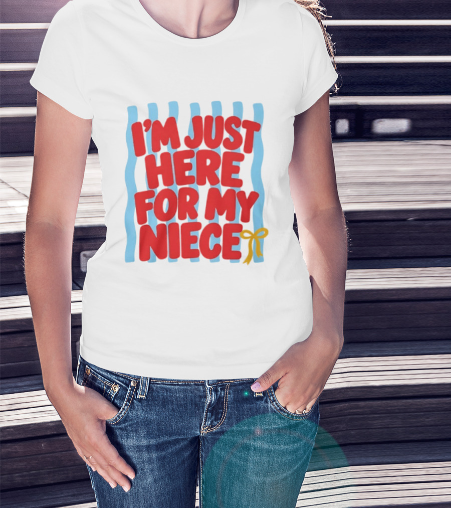I'm Just Here For My Niece Family Bonding Cute Bow T-Shirt