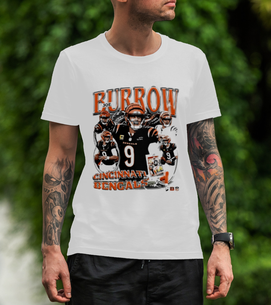 Burrow Cincinnati Bengals 9 Player Collage 2026 T-Shirt