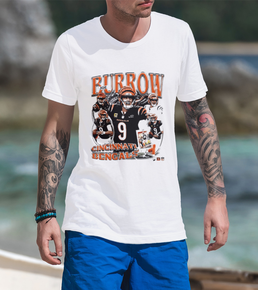 Burrow Cincinnati Bengals 9 Player Collage 2026 T-Shirt