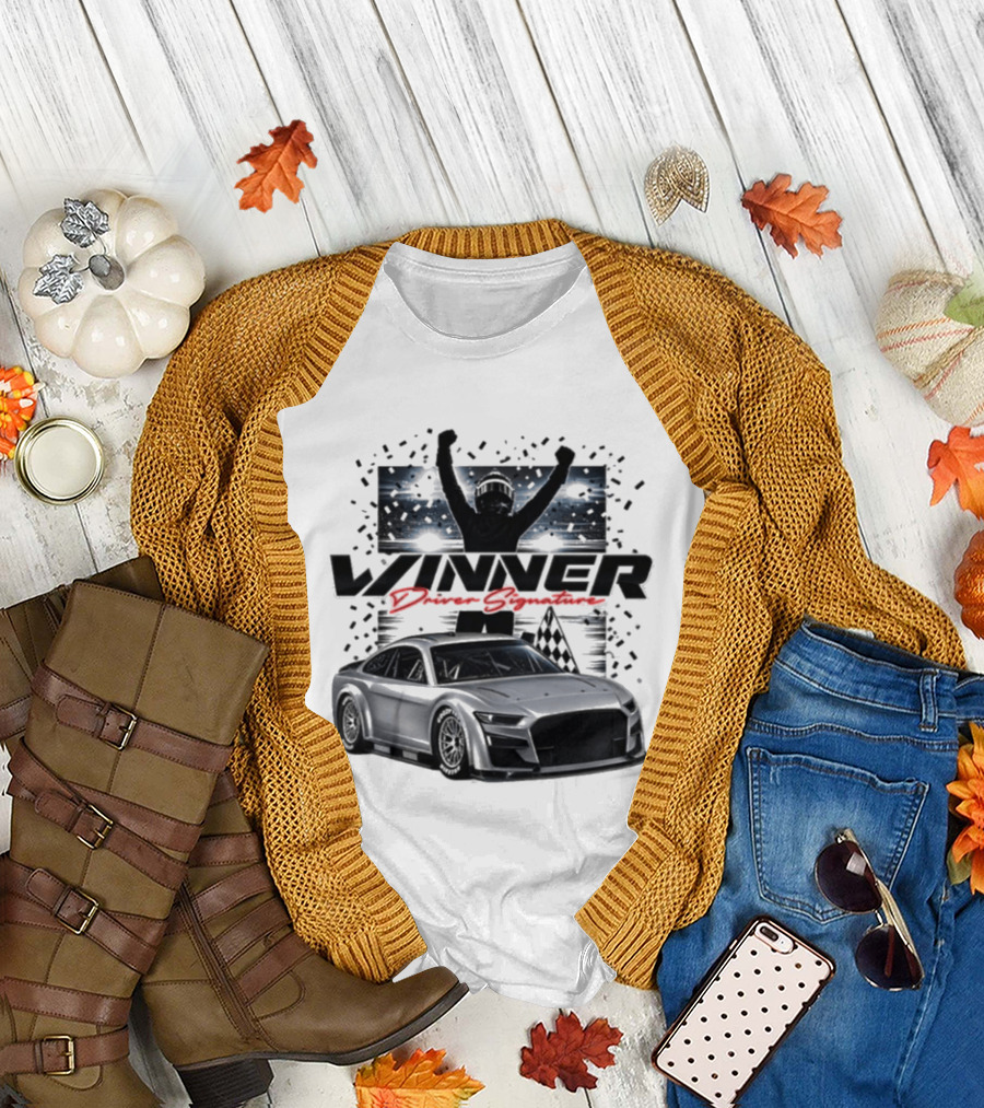 Joey Logano 2026 Winner Bass Pro Shops Night Race Victory Car And Driver Signature T-Shirt