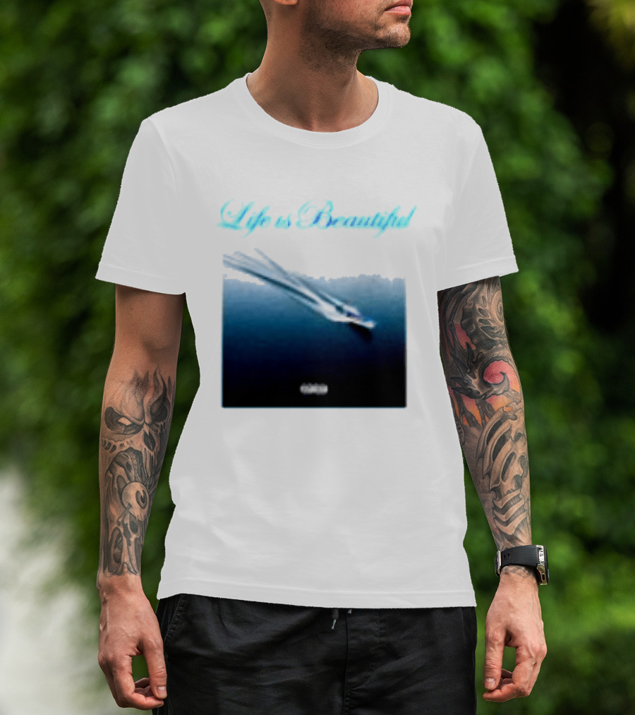 Life Is Beautiful Album White Larry June Shop T-Shirt