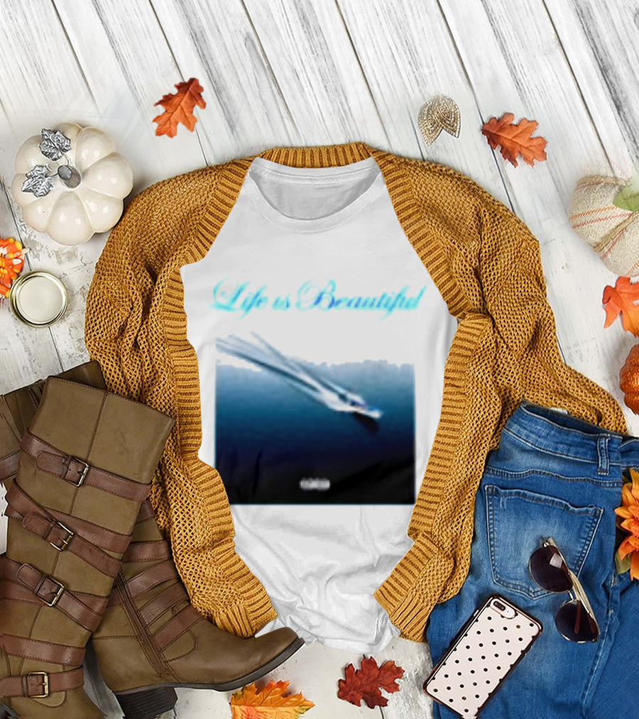 Life Is Beautiful Album White Larry June Shop T-Shirt