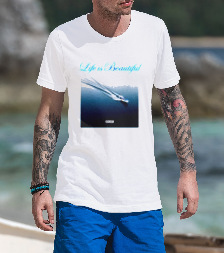 Life Is Beautiful Album White Larry June Shop T-Shirt