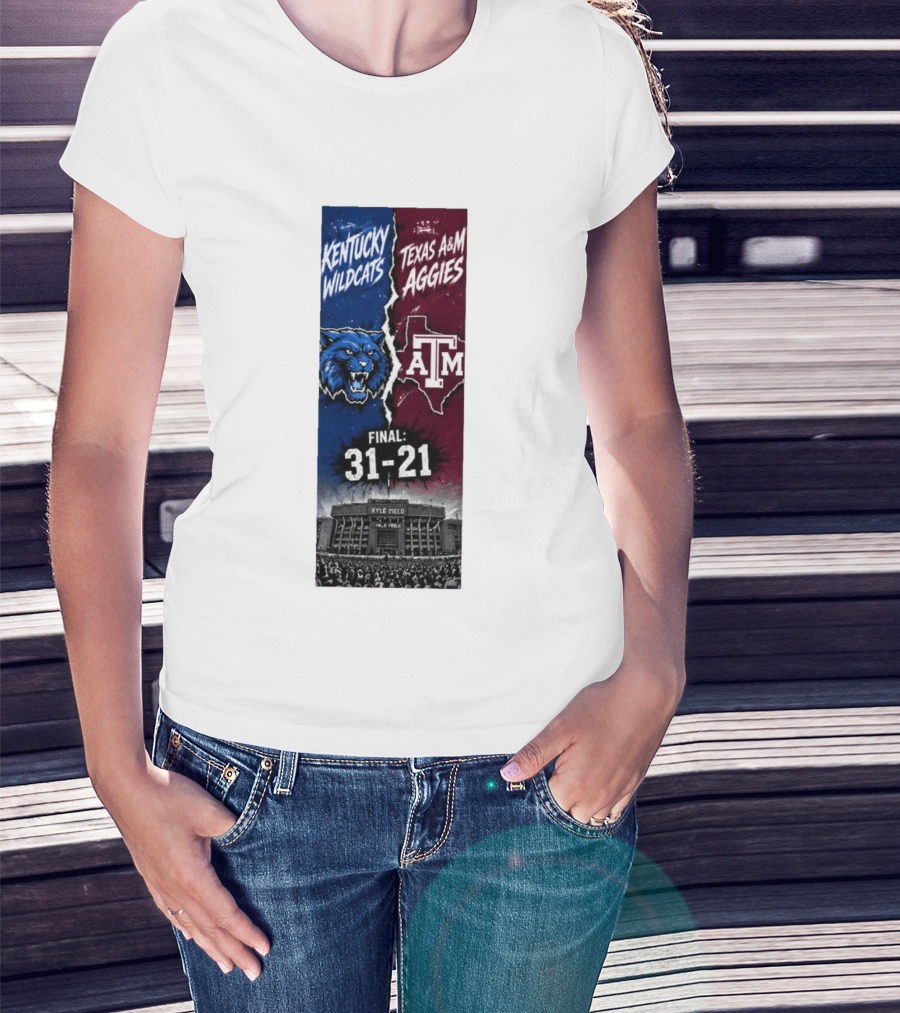 Kentucky Wildcats Vs Texas A&M Aggies Final 2026 Score 31 21 At Kyle Field T-Shirt
