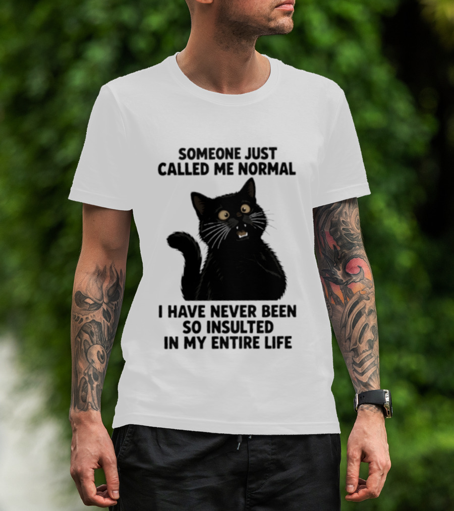 Someone Just Called Me Normal Black Cat Humor Never Been So Insulted In My Entire Life T-Shirt