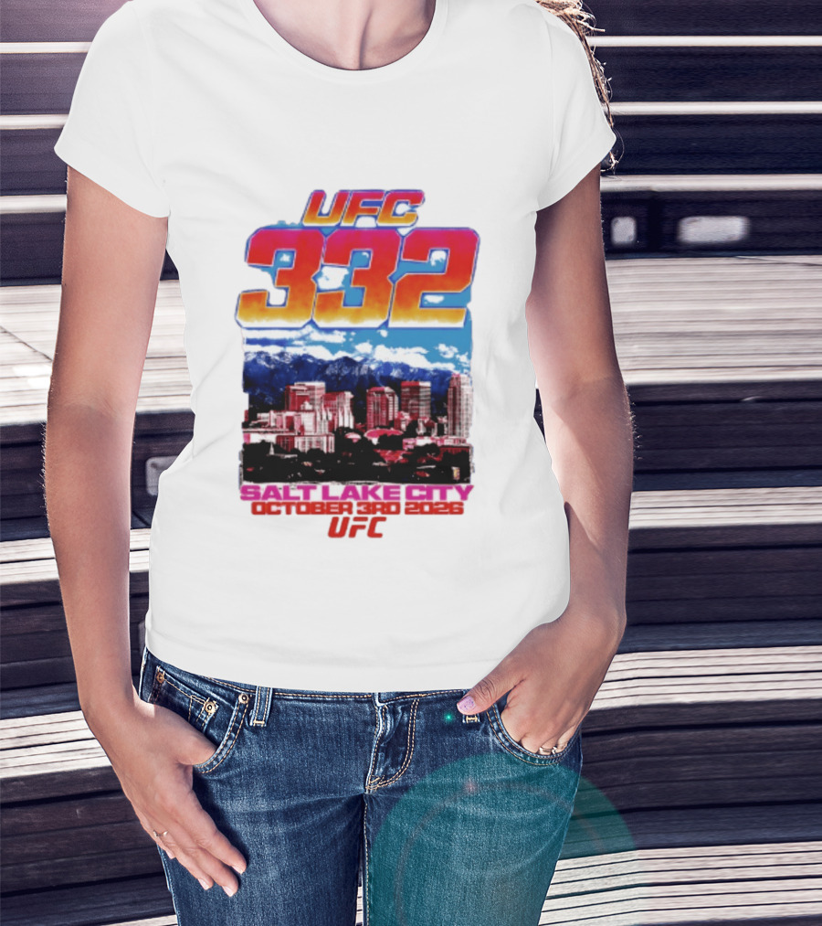 UFC 332 Salt Lake City October 3rd 2026 Urban Skyline Event T-Shirt