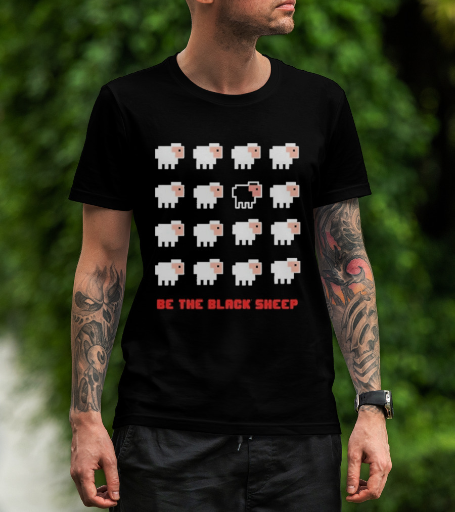 Be The Black Sheep Pixel Art Individualism Unique Lamb T-Shirt