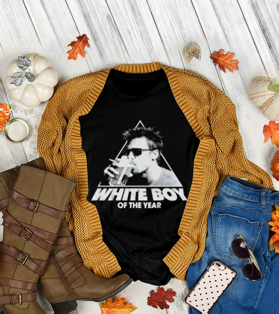 White Boy Of The Year Brad Pitt Fight Club Smoking And Beer T-Shirt